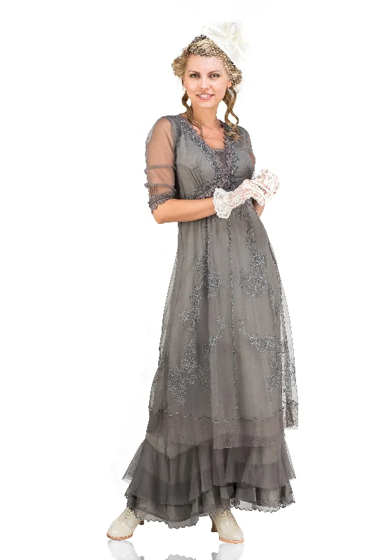 Audrey Vintage Style Party Gown in Smoke by Nataya