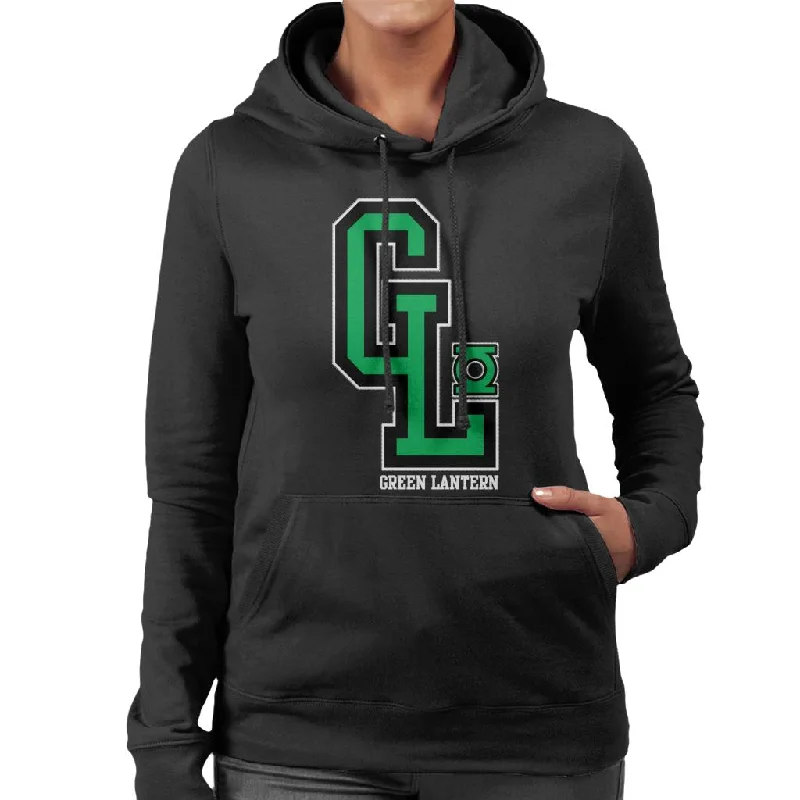 Green Lantern GL College Sports Initials Women's Hooded Sweatshirt