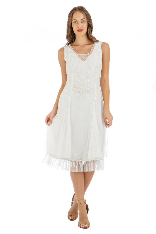 Tara Vintage Style Party Dress in Ivory by Nataya