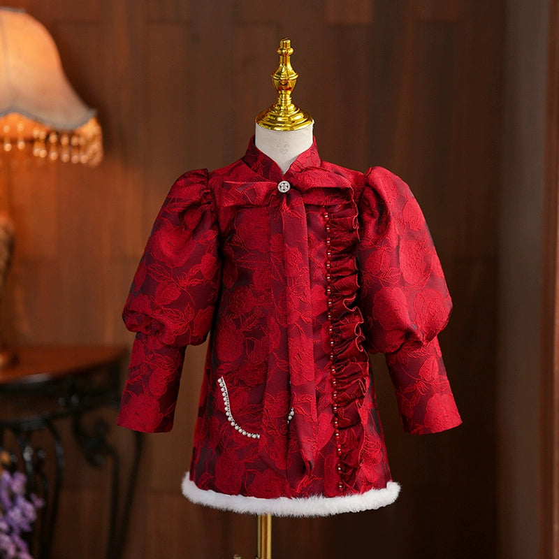 Cute Girls Christmas Dress Toddler Birthday Embroidery Princess Dress