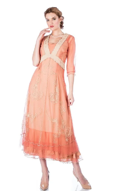 Vintage Titanic Style Dress in Rose Gold by Nataya