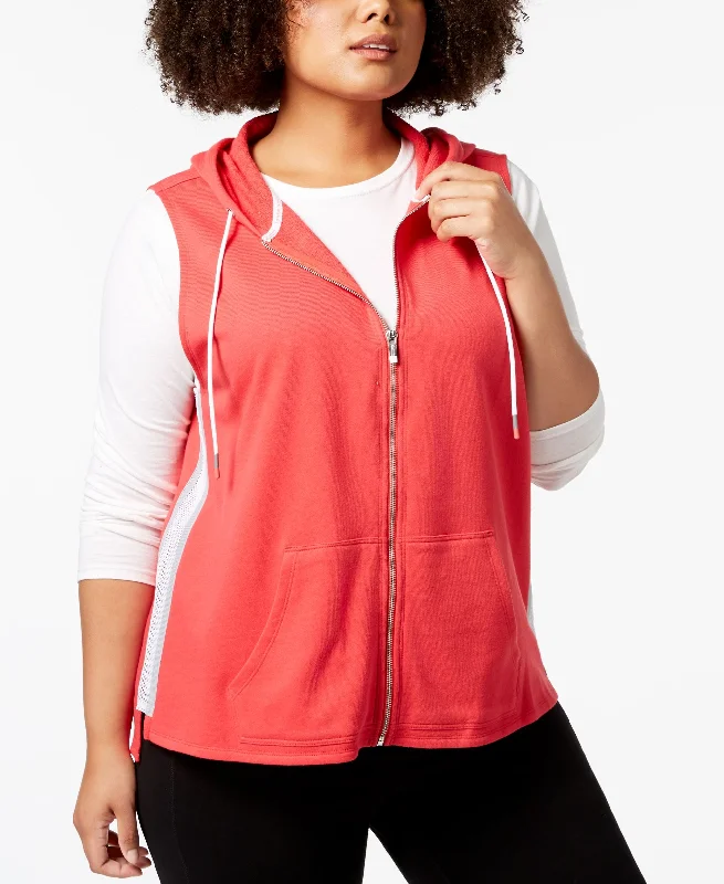 Calvin Klein Performance Plus Size Sleeveless Zip Hoodie