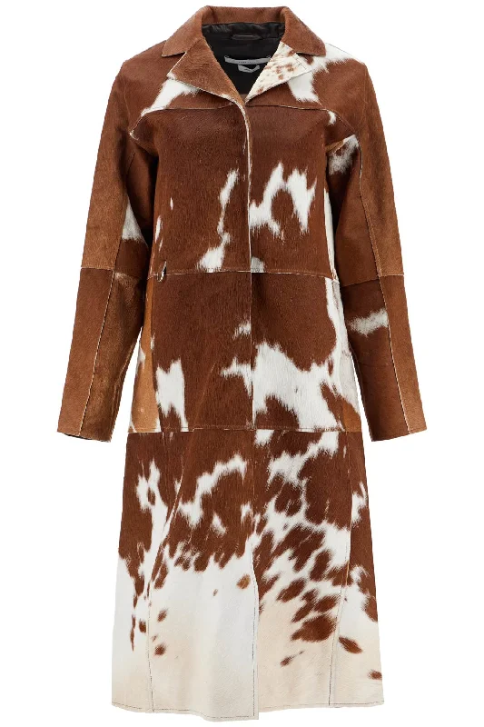 Long Gio Coat In Pony Hair  - Brown