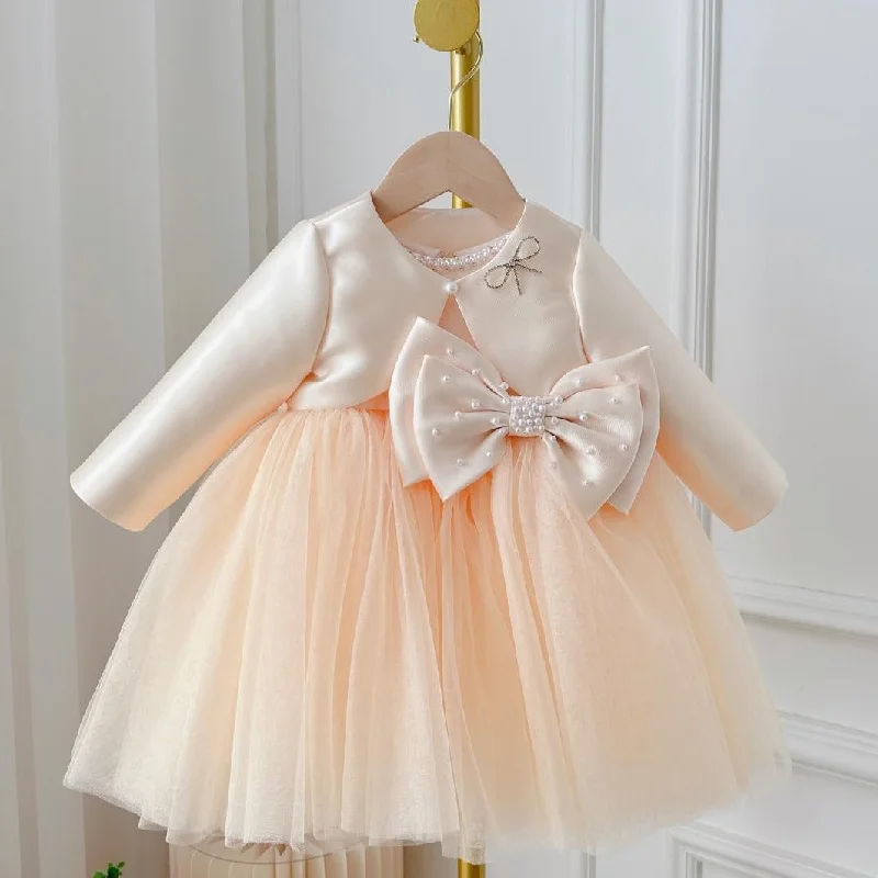 Cute Baby Girl New Season Champagne Dress Toddler Pageant First Communion Princess Dress