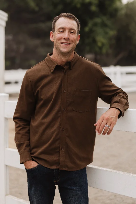 Mens John Shirt in Brown - FINAL SALE