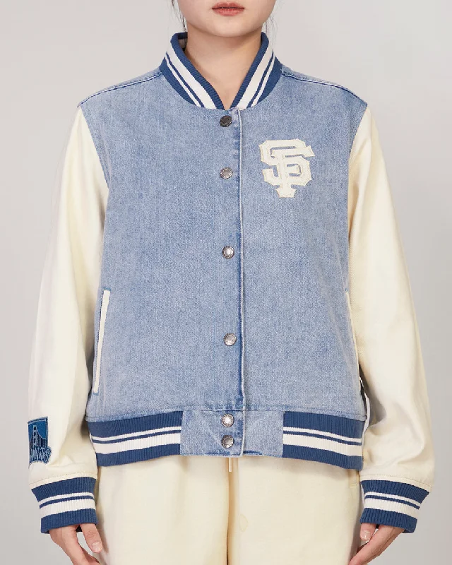 CHAMARRA UNIVERSITARIA MLB SAN FRANCISCO GIANTS VARSITY BLUES PARA MUJER