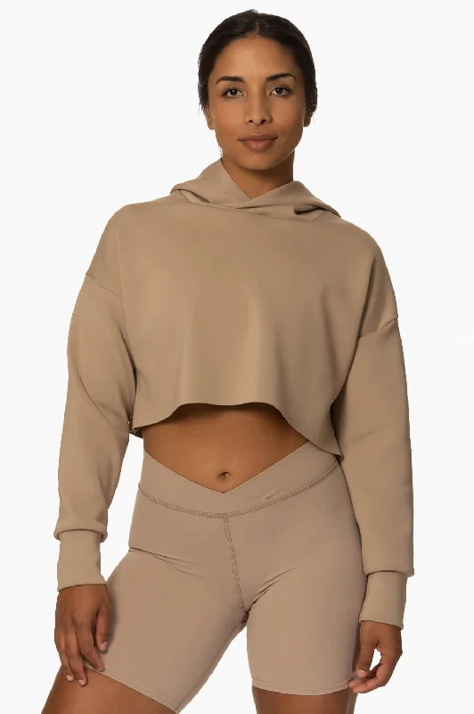 Cardiff Cropped Hoodie - Mocha