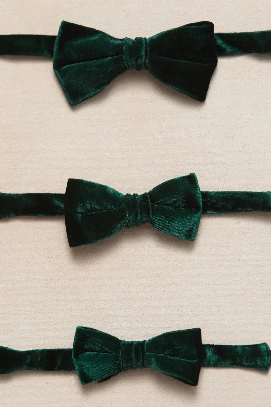 Bow Ties in Cleopatra Emerald Velvet - FINAL SALE