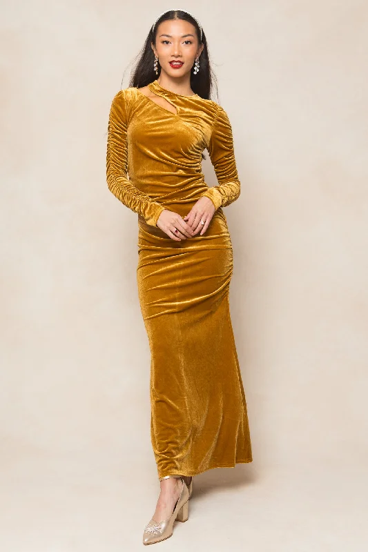 Romance Me Dress in Gold - FINAL SALE