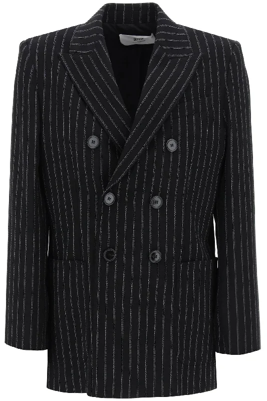 Double-breasted Pinstripe  - Black