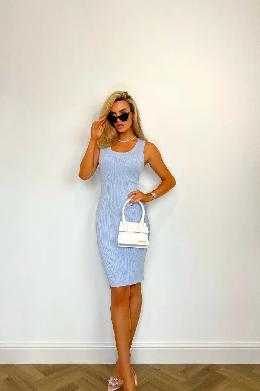 Y.A.S BLUE KNIT DRESS