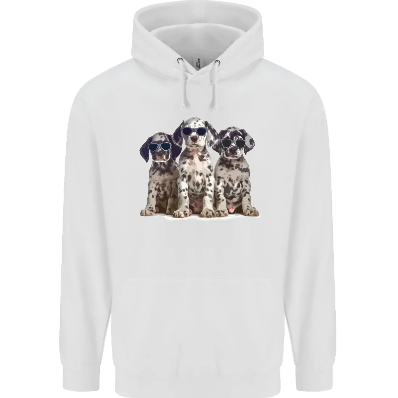 3 Cool Dalmatian Puppies Dogs Mens 80% Cotton Hoodie