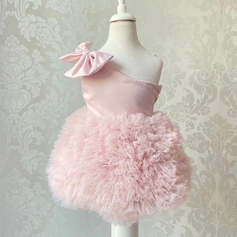 Baby Girl Wedding Dress Birthday Dress Outfit Toddler Girl Puffy Princess Dress