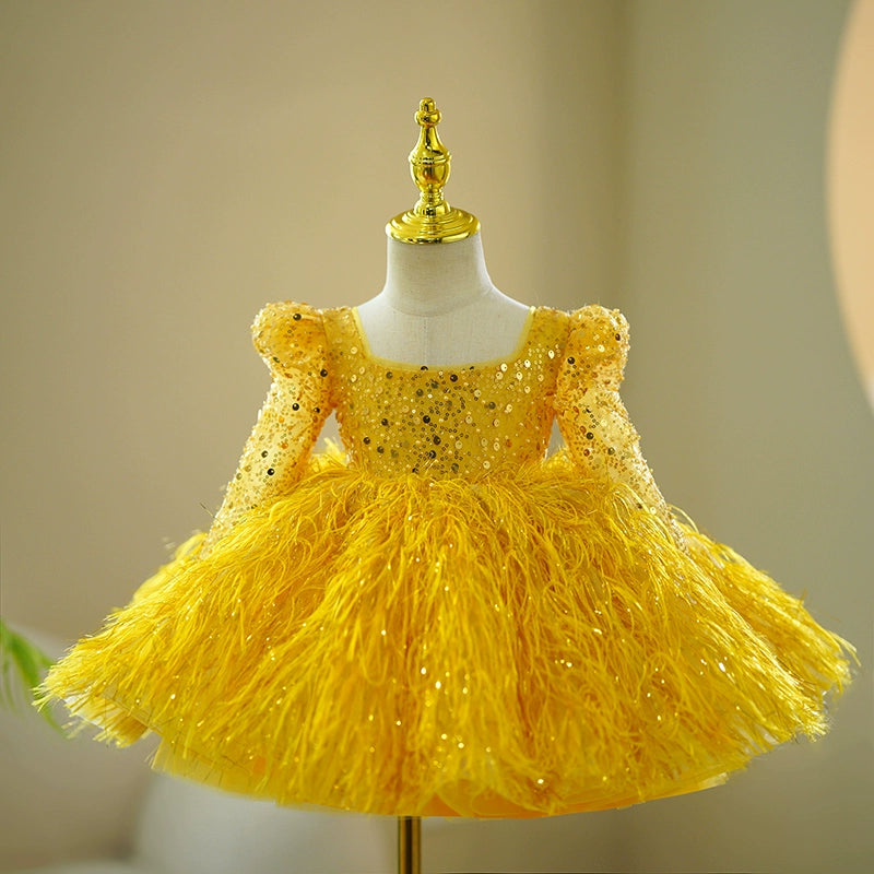 Cute Baby  Girl Pageant Dress Toddler First Birthday Party Princess Dress