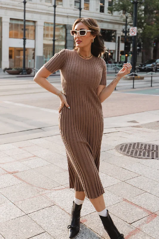 Alexa Dress in Taupe - FINAL SALE