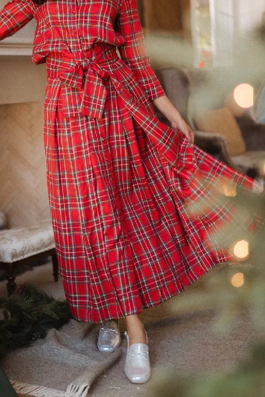 Angela Skirt in Holiday Plaid - FINAL SALE