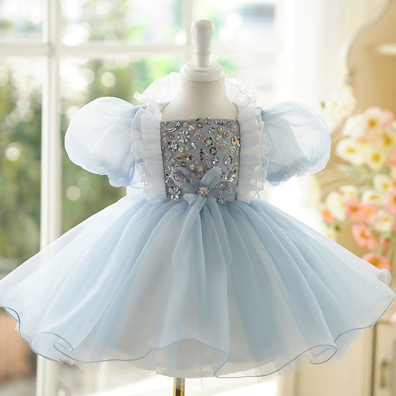 Cute Baby Girl Puffy Beauty Pageant Dress Toddler Birthday Party Princess Dress