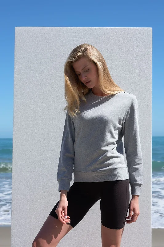 Printed Crew Neck Sweatshirt Grey Melange