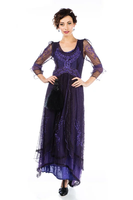 Kayla 1920s Titanic Style Dress in Purple by Nataya