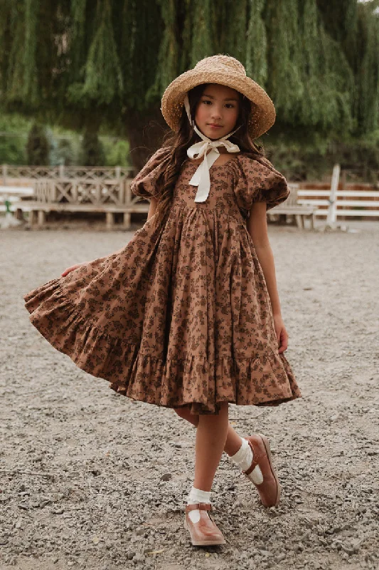 Mini Coco Dress in Brown Floral - FINAL SALE