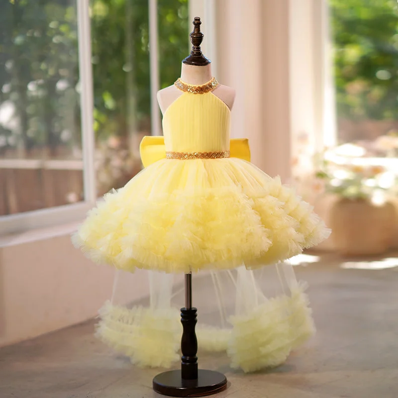 Luxurious Baby Girl Flower Girl  Dress Toddler Beauty Pageant Princess Dress