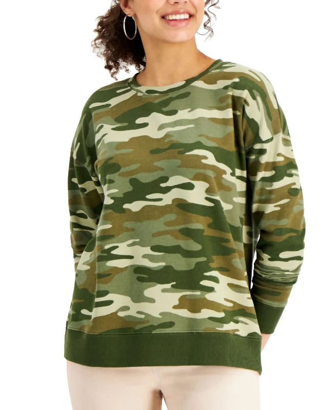 Style & Co Petite Camouflage Print Sweatshirt