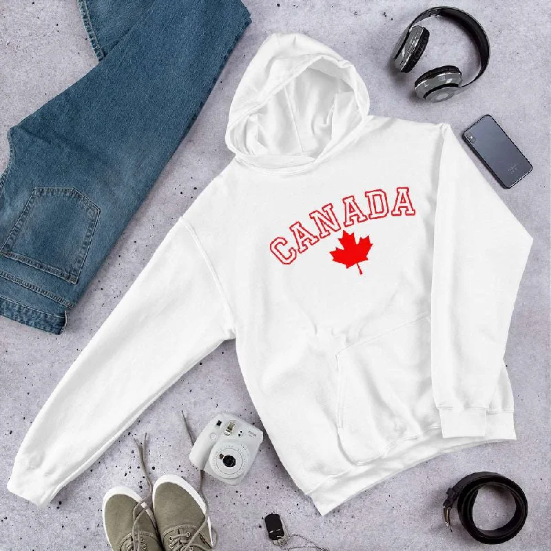 Bold Canada And Maple Leaf, Soft Feel, Double Stitched, Smooth, Stylish Unisex Heavy Blend Hoodie