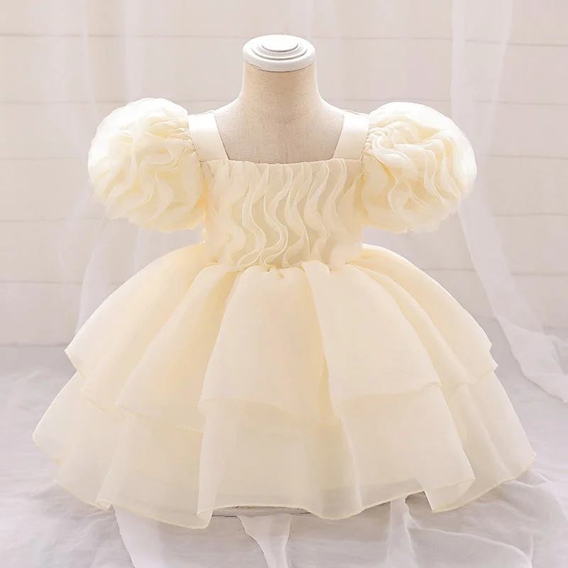 Little Girl Princess Dress Puff Sleeve Birthday Dress