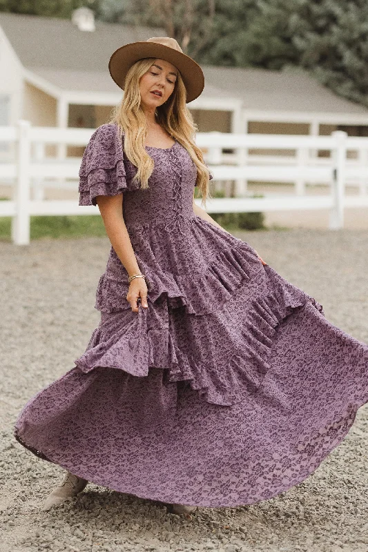 Solana Dress in Purple Lace - FINAL SALE