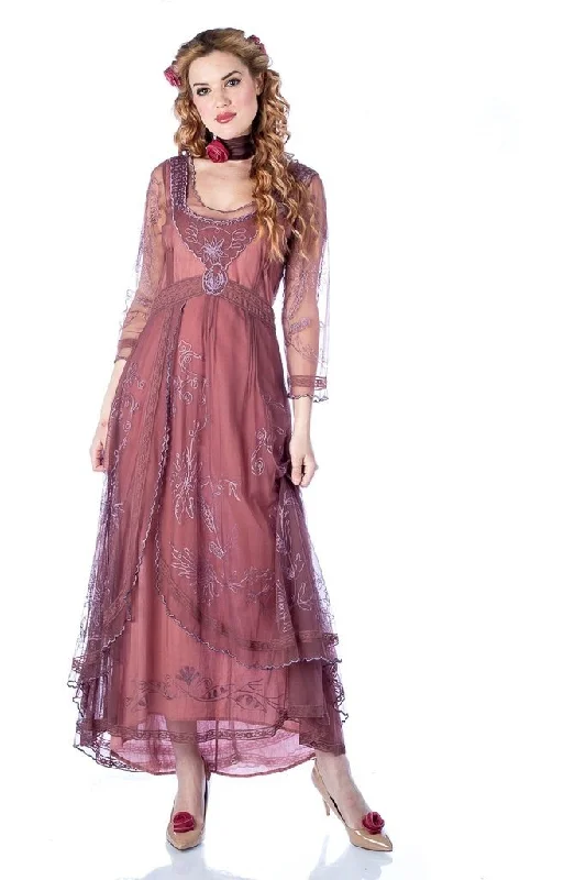 Downton Abbey Tea Party Gown in Mauve by Nataya