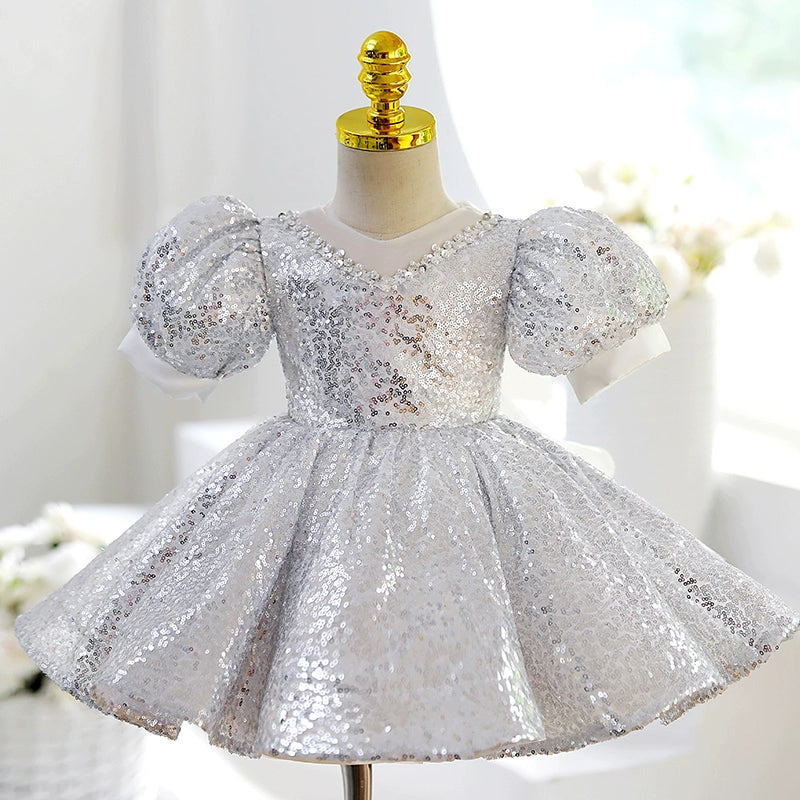 Luxurious Sequined Dress Flower Girl Dress Toddler Birthday Party Princess Dress