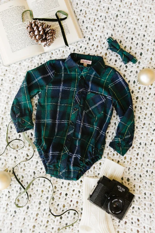 Baby Boys John Shirt in Connie Navy Plaid - FINAL SALE