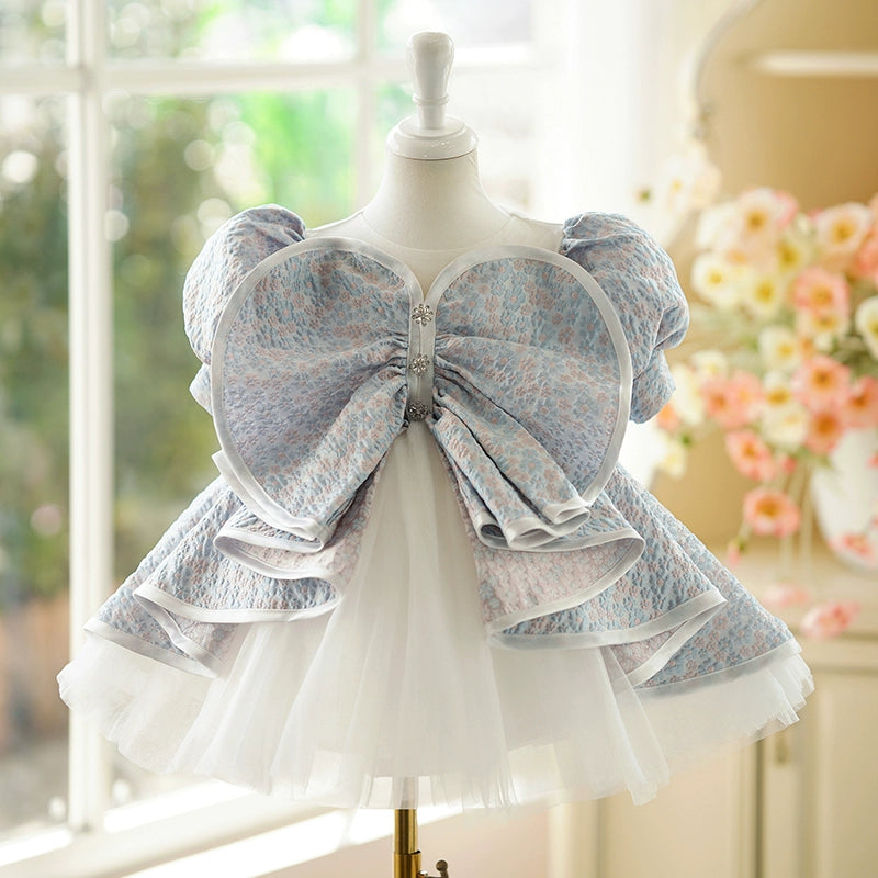 Cute Baby Girl Big Bow Fluffy Dress Toddler Pageant Birthday Princess Dress