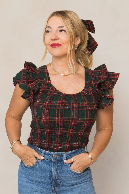 Hattie Top in Green Plaid