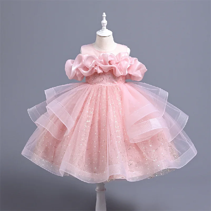 Cute Baby Girl First Communion Dress Toddler Beauty Pageant Princess Dress