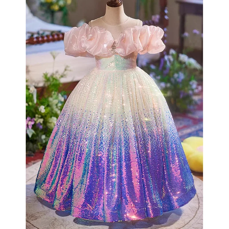 Girls Sequin Princess Dress Birthday Dress