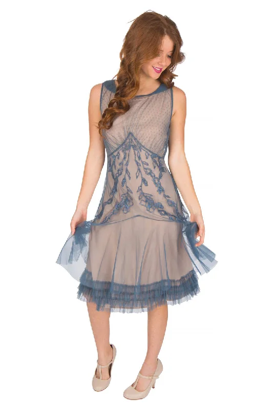 Tatianna Vintage Style Party Dress in Sapphire by Nataya