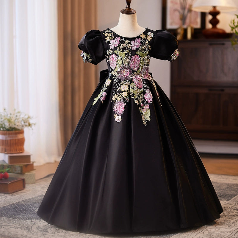 Girls Black Party Dresses Christening Dresses