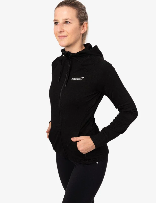 Fit Zip Hoodie Black