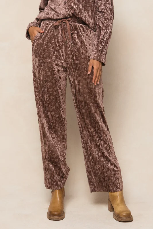 Kali Velvet Pants in Plum - FINAL SALE