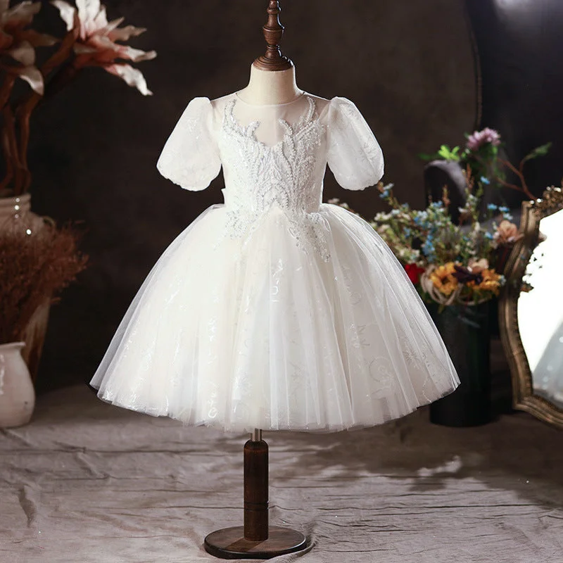 Cute Baby Girl Flower Girl Dress Sequins Pageant Dress Toddler Birthday Party Ball Gown