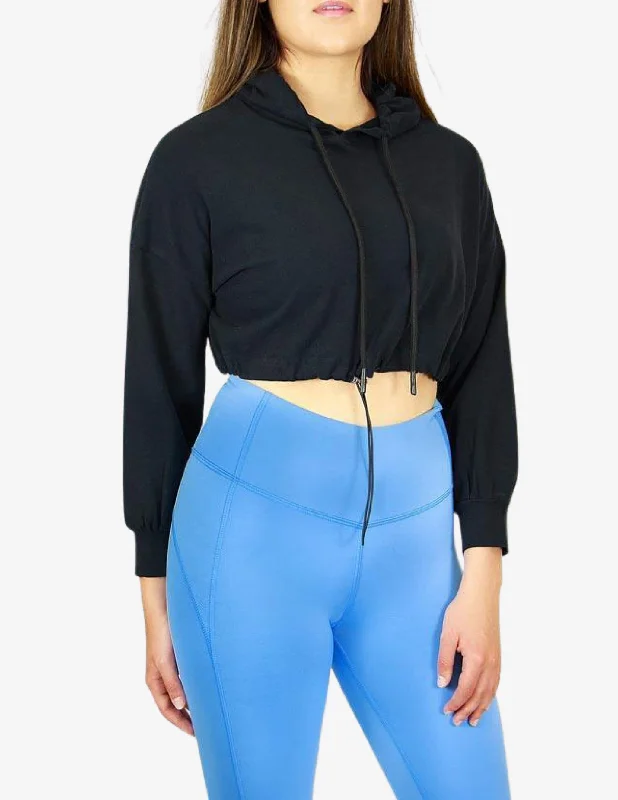 Training Cropped Hoodie - Black