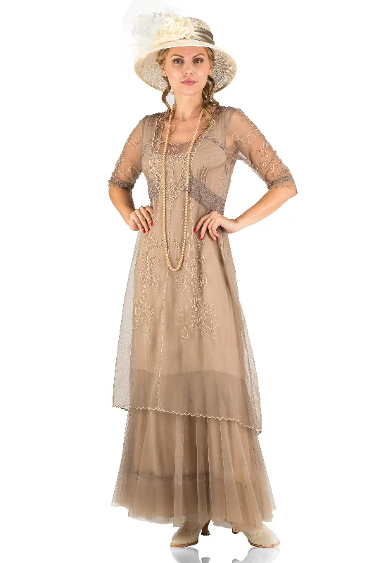 Victoria Vintage Style Party Gown in Sand by Nataya