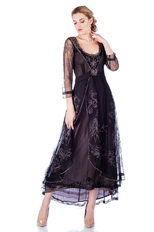 Downton Abbey Tea Party Gown in Black-Coco by Nataya