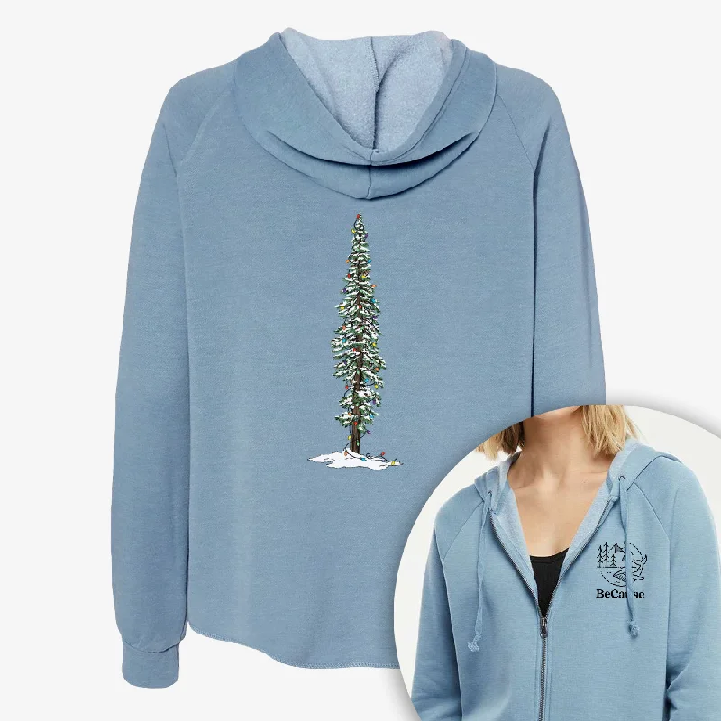 Christmas Redwood Tree - Women's Cali Wave Zip-Up Sweatshirt