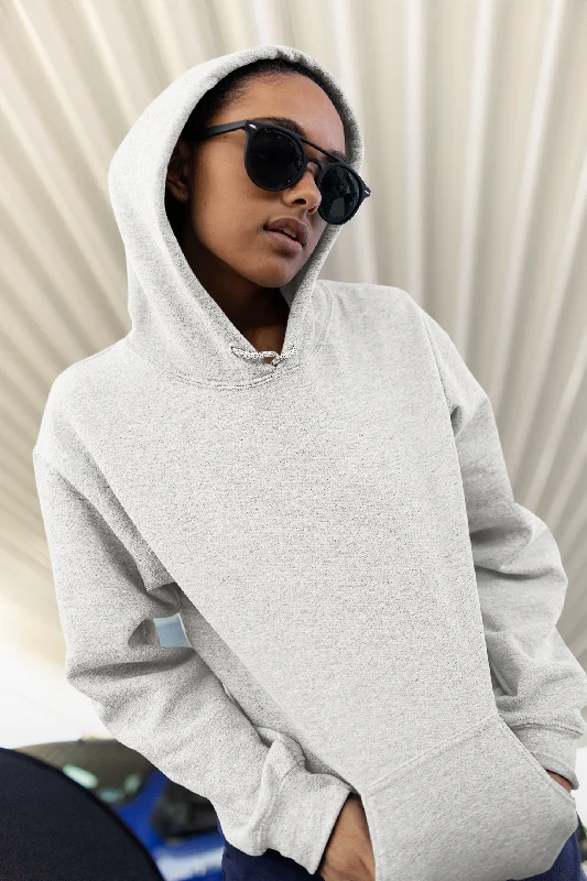 Premium Plain Pearl White Cotton Fleece Women Hoodie