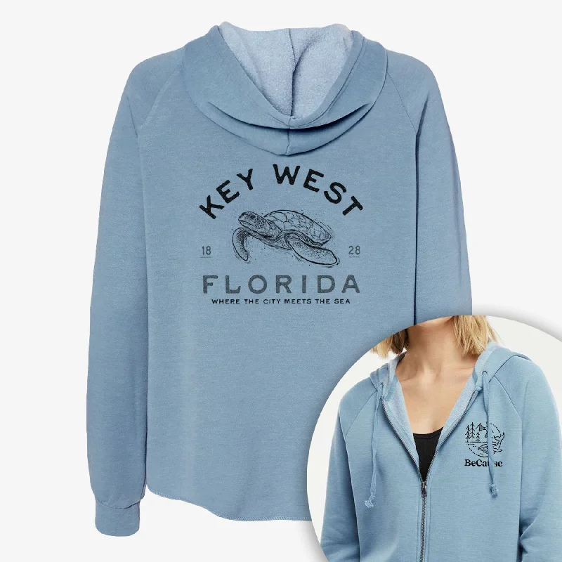 Key West Florida Sea Turtle - Women's Cali Wave Zip-Up Sweatshirt