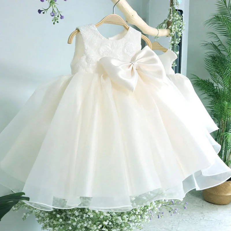 Cute Baby Girl First Communion Dress Toddler Birthday Party Princess Dress