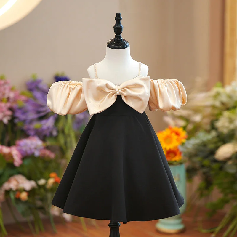 Toddler Girl Black Bow Birthday Party Dress Girl Princess Dress