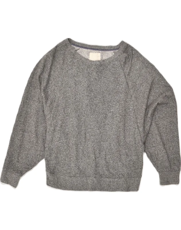 VINTAGE Womens Sweatshirt Jumper UK 10 Small Grey Flecked